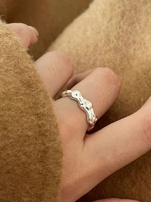 Boomer Cat 925 Sterling Silver Heart Minimalist Band Ring 1