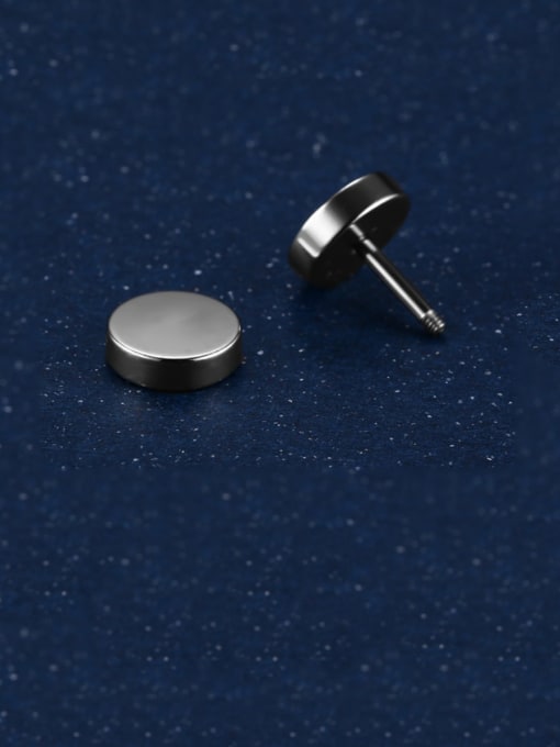 CONG Titanium Steel Round Minimalist Stud Earring 3