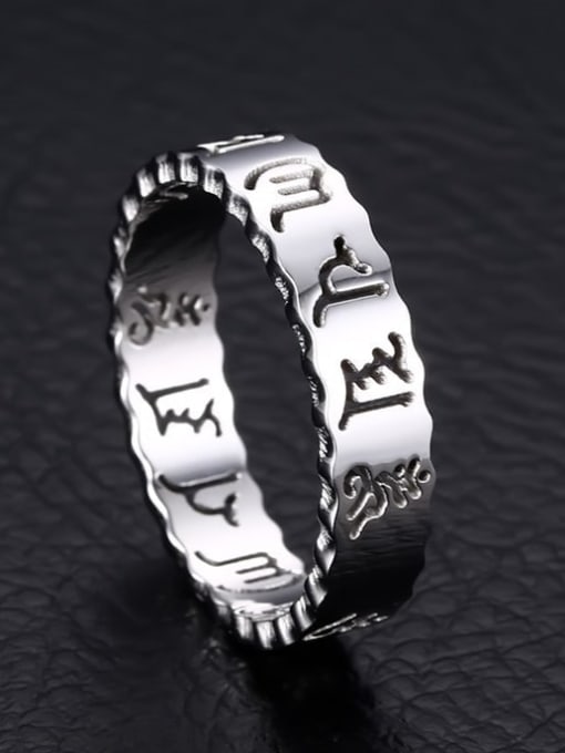 CONG Stainless steel Letter Minimalist Band Ring 1