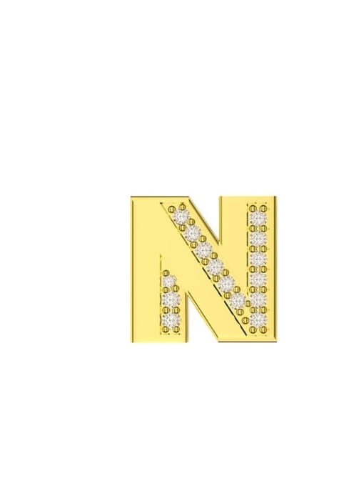 N 925 Sterling Silver Cubic Zirconia Letter Minimalist Earrings