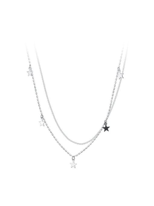 Rosh 925 Sterling Silver Star Minimalist Multi Strand Necklace 3