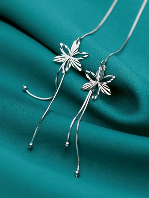 Rosh 925 Sterling Silver Flower Minimalist Threader Earring 2