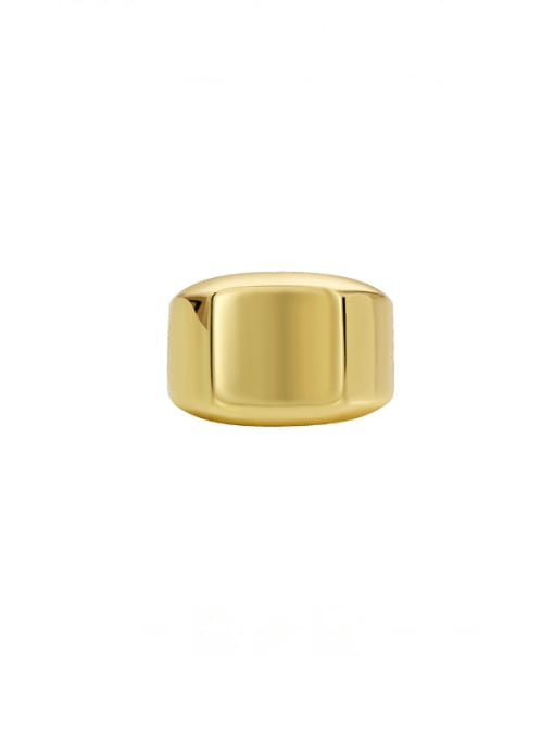 Golden square glossy ring Brass Square Glossy Minimalist Band Ring