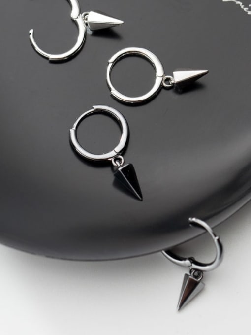Rosh 925 Sterling Silver Smooth Geometric Minimalist Huggie Earring 3