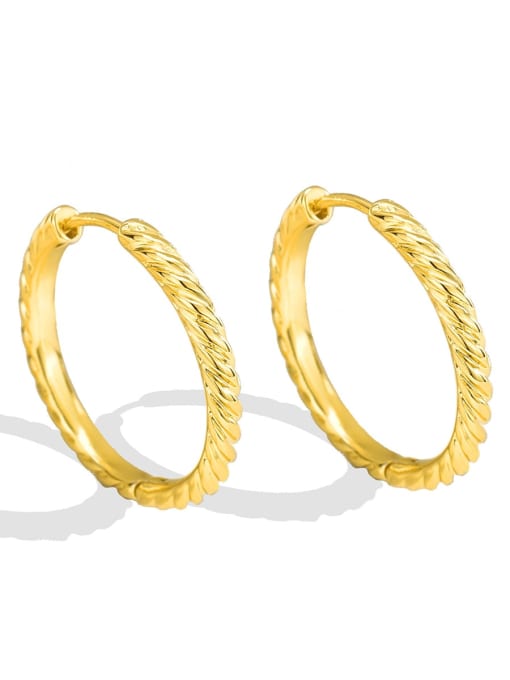 Golden twist ear ring Brass Geometric Minimalist Hoop Earring
