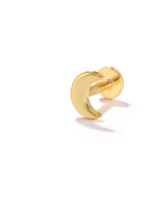 Single golden by 1 pcs 925 Sterling Silver Geometric Stud Single Earring