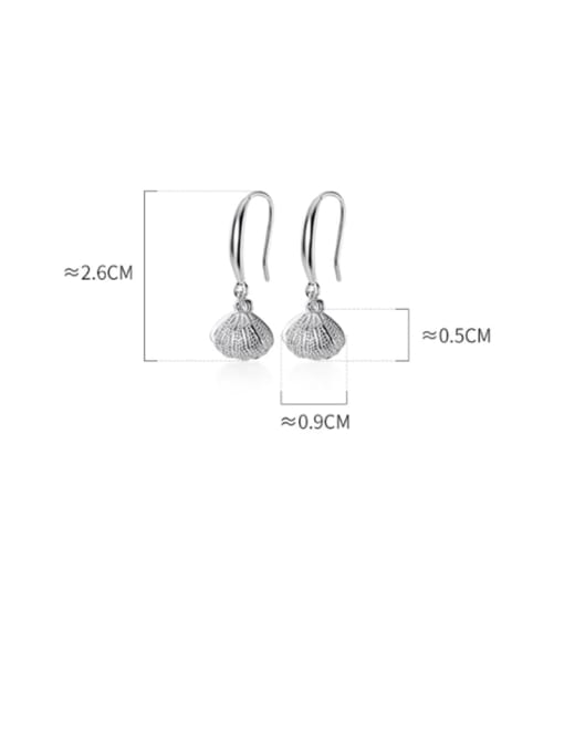 Rosh 925 Sterling Silver Imitation Pearl   Simple Fashion Shell Shape Hook Earring 2