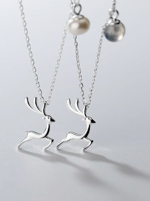 Rosh 925 Sterling Silver Deer Minimalist Necklace
