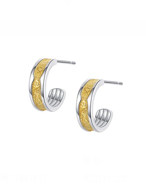 KDP1710 925 Sterling Silver Geometric Vintage Stud Earring