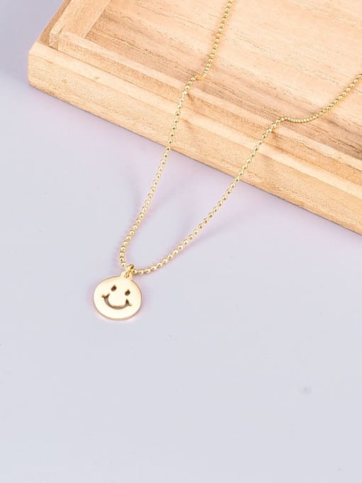 A TEEM Titanium Bead chain Minimalist Smiley pendant Necklace 3
