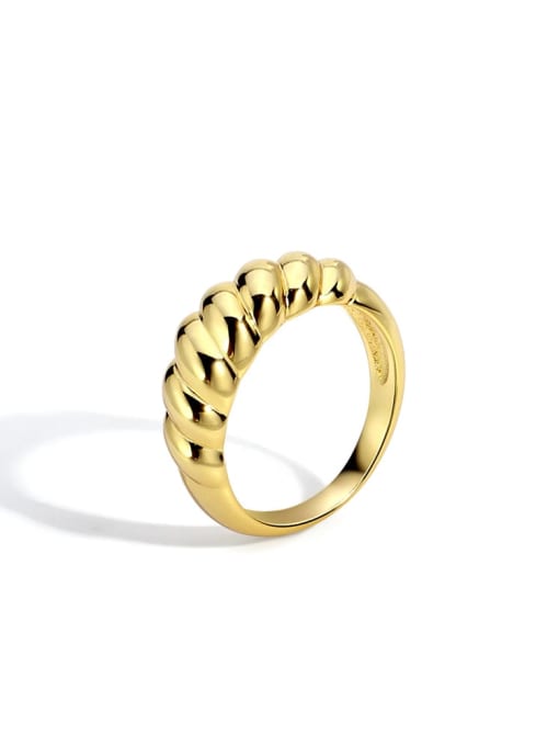Golden Ring Brass Twist Irregular Minimalist Band Ring