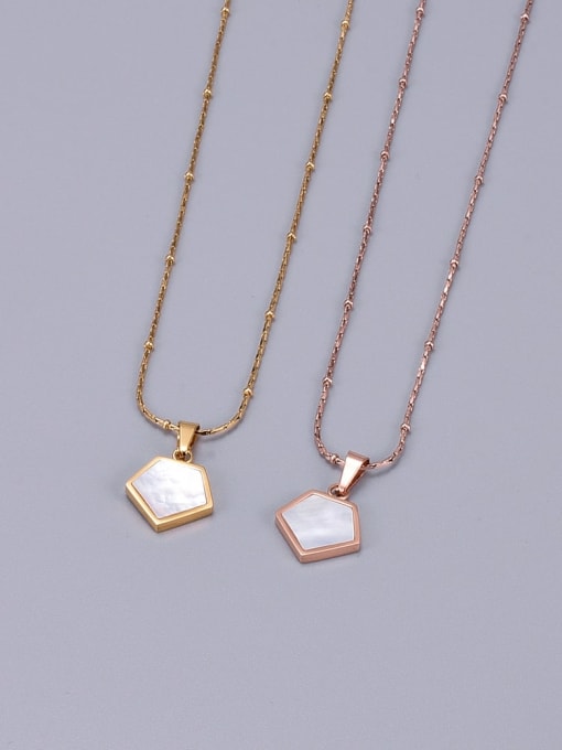 A TEEM Titanium White Shell geometry Necklace