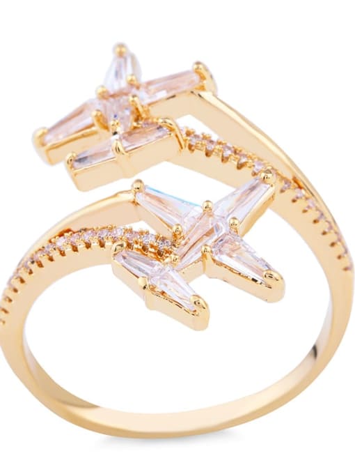 CC Brass Cubic Zirconia Star Luxury Band Ring 2