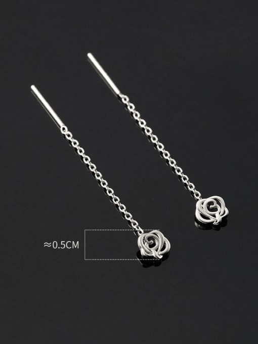 Rosh 925 Sterling Silver Flower Minimalist Threader Earring 3