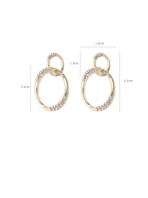 Girlhood Alloy With Imitation Gold Plated Simplistic Hollpw Oval Drop Earrings 4
