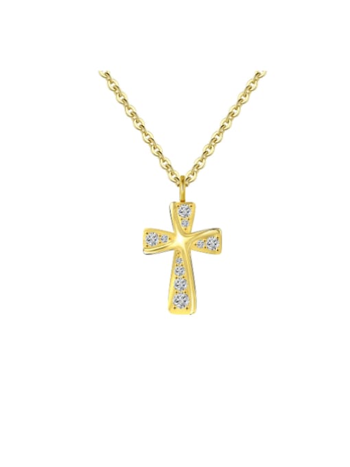 Platinum, weight 3.6g 925 Sterling Silver Cubic Zirconia Cross Dainty Regligious Necklace