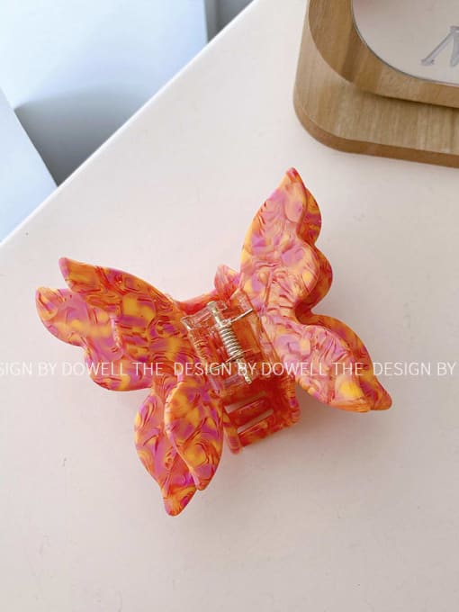 Mixed color red yellow 8cm Cellulose Acetate Trend Butterfly Alloy Multi Color Jaw Hair Claw