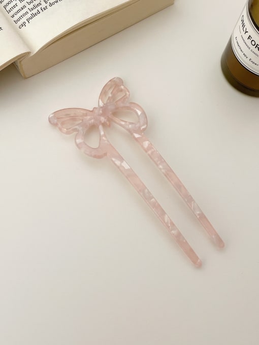 Light pink 11.8cm Cellulose Acetate Trend Bowknot Hair Comb