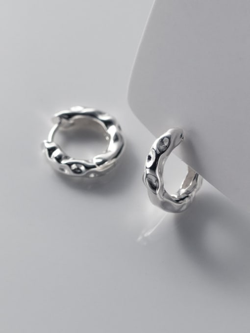 Rosh 925 Sterling Silver Geometric Minimalist Huggie Earring 0