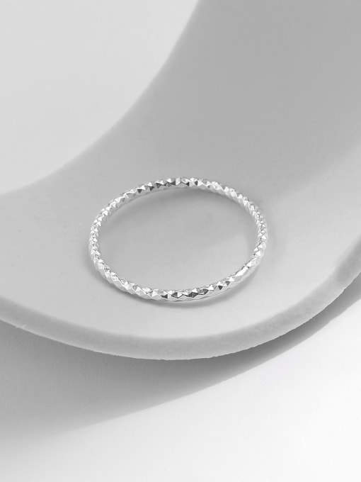 MODN 925 Sterling Silver Geometric Minimalist Band Ring 2