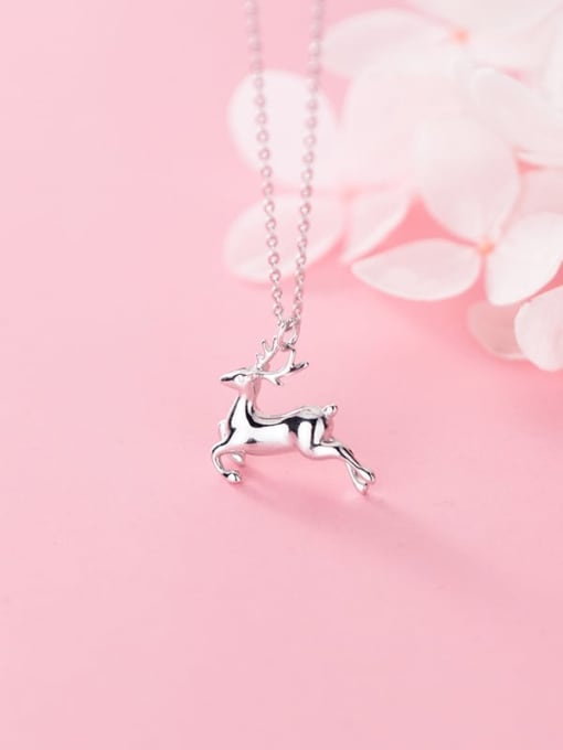 Rosh 925 Sterling Silver Deer Minimalist Necklace
