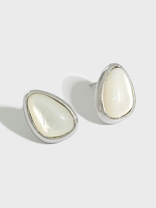 DAKA 925 Sterling Silver Shell Water Drop Minimalist Stud Earring
