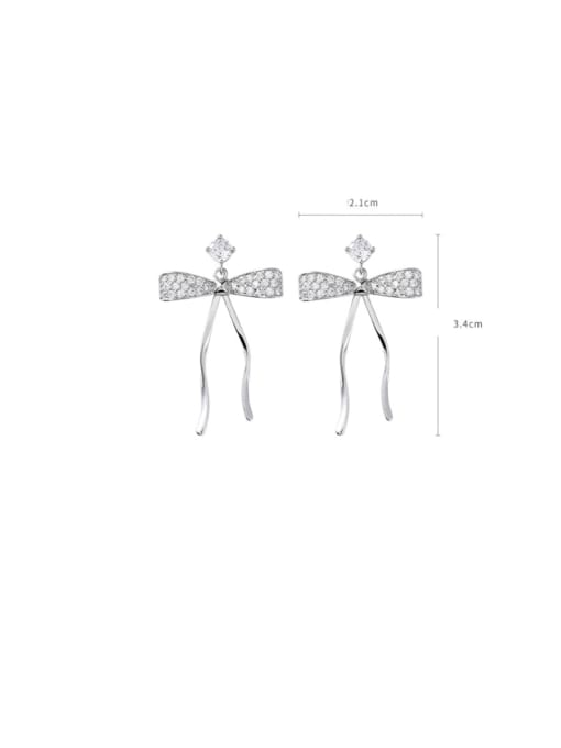 Girlhood Alloy With Platinum Plated Cute Bowknot Drop Earrings 1