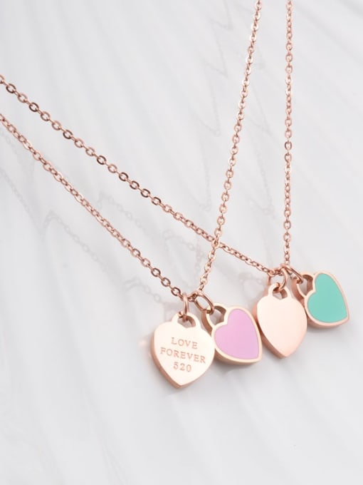 A TEEM Titanium Simple Cute Heart Necklace 1