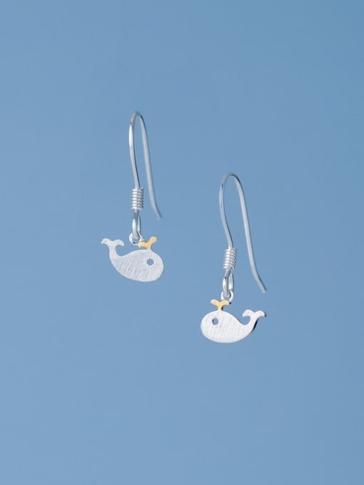 Rosh 925 Sterling Silver Dolphin Minimalist Hook Earring 0