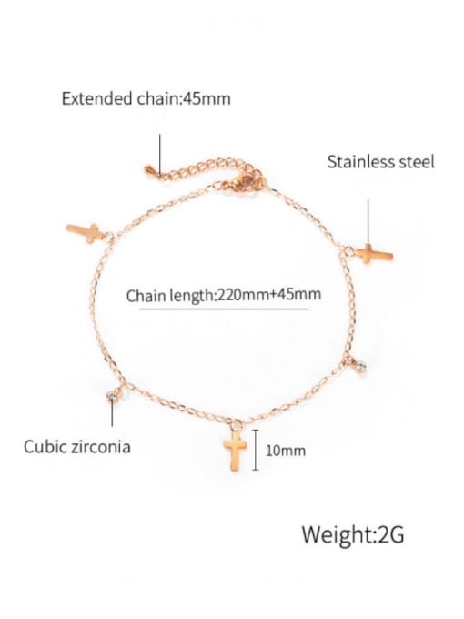 Open Sky Titanium Steel  Minimalist  Cross  Foot Chain 2