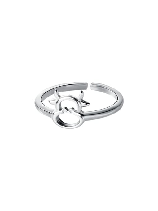 Rosh 925 Sterling Silver Cat Cute Band Ring 3