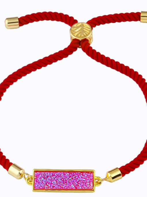 Red rope rose Red rope Geometric Minimalist Adjustable Bracelet