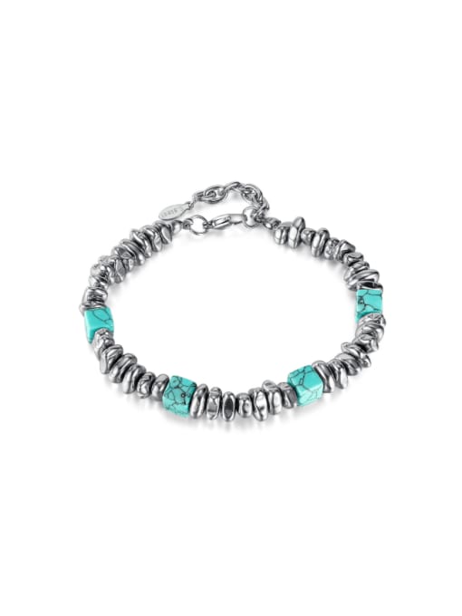 Open Sky Stainless steel Turquoise Geometric Vintage Beaded Bracelet 0