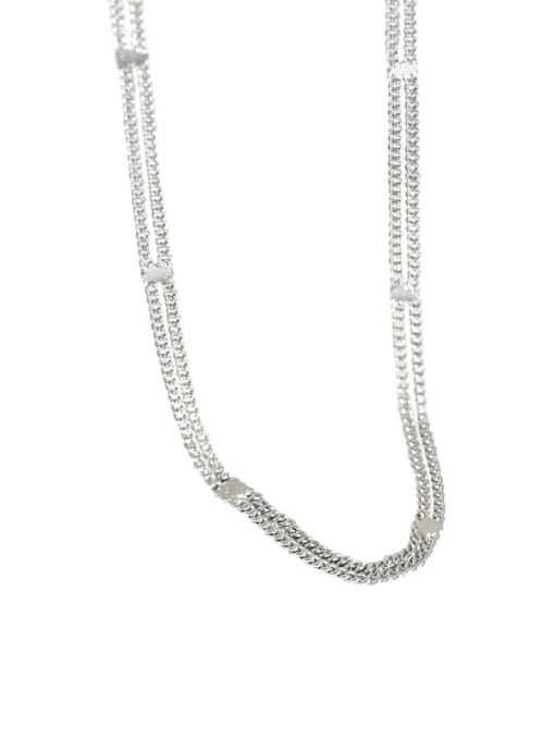 DAKA 925 Sterling Silver Irregular Minimalist Multi Strand Necklace 4