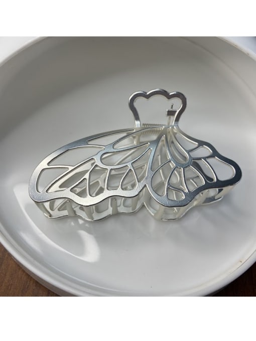 Matte steel Zinc Alloy  Minimalist Butterfly  Jaw Hair Claw