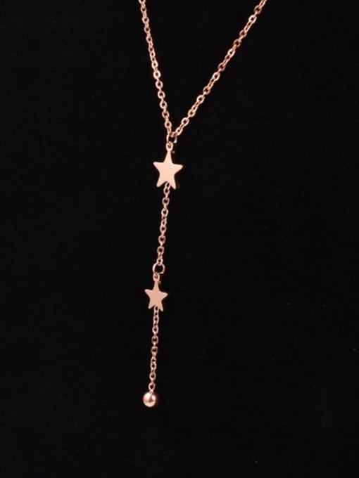 A TEEM Titanium Smooth  Star Minimalist Lariat Necklace 1