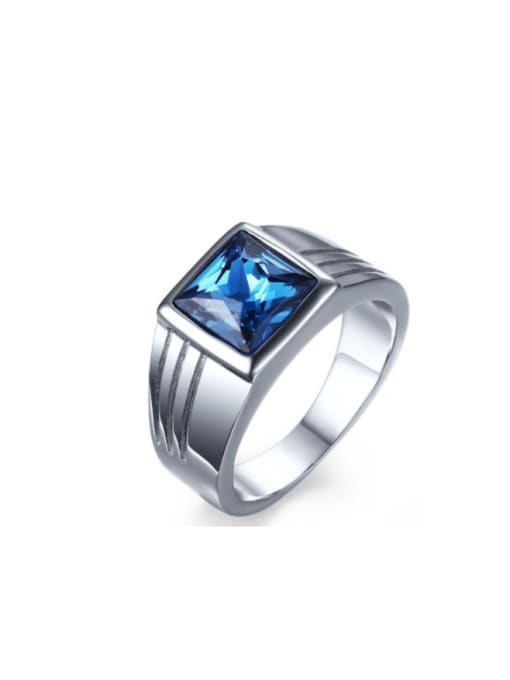 CONG Stainless steel Cubic Zirconia Geometric Minimalist Band Ring