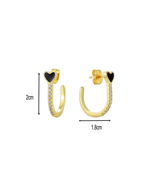 CHARME Brass Cubic Zirconia Geometric Dainty Stud Earring 2