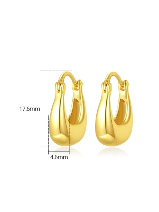 BLING SU Brass Geometric Minimalist Huggie Earring 2