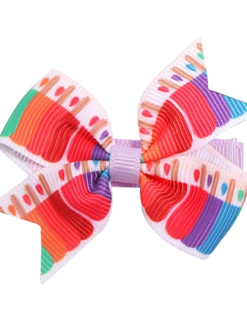 Rainbow ice cream windmill Butterfly Alloy Fabric Cute Bowknot  Multi Color Hair Barrette
