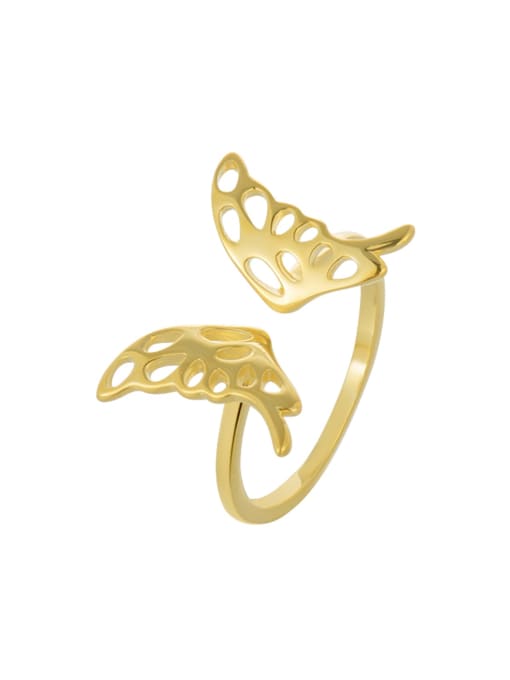 Gold Butterfly Hollow Out Ring 925 Sterling Silver Hollow Butterfly Minimalist Band Ring