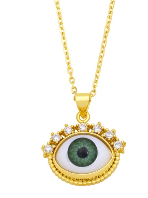 CC Brass Rhinestone Enamel Evil Eye Vintage Necklace 3