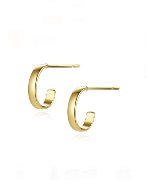14K Gold 925 Sterling Silver Geometric Minimalist Stud Earring