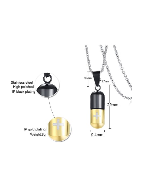CONG Titanium Steel Pill Perfume Bottle Pendant Pendant Necklace For Men 3