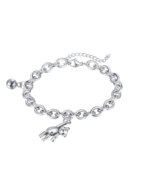 1182 Bracelet Titanium Steel Bear Hip Hop Link Hollow Chain Bracelet