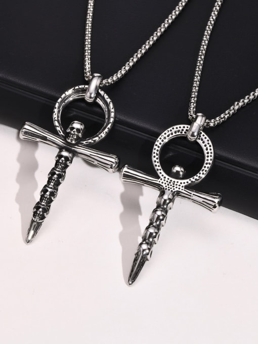 CONG Stainless steel Cross Hip Hop Regligious Necklace 4