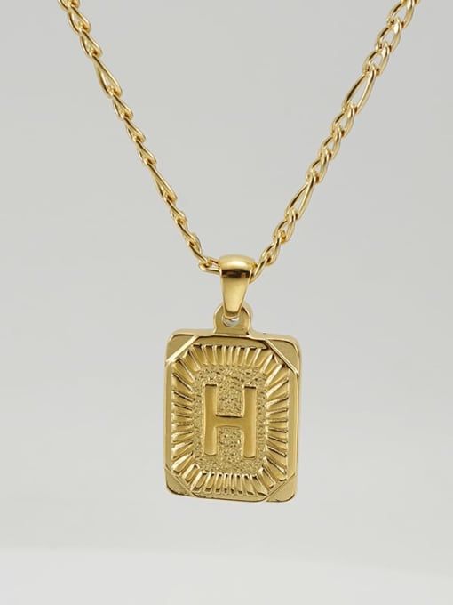 Gold H Titanium Steel Letter Hip Hop coin Necklace with 26 letters