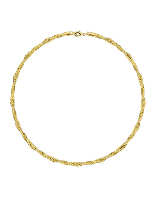 Gold Wrapped Collar Brass Geometric Minimalist Necklace