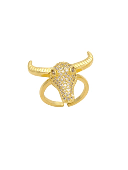 white Brass Cubic Zirconia Animal Trend Band Ring