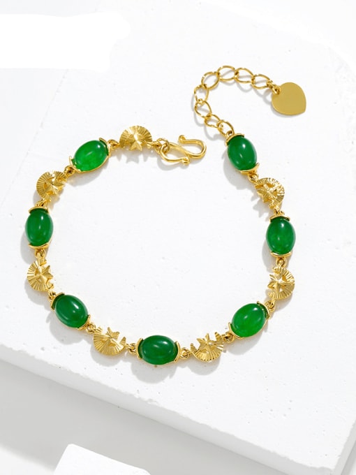 XP Alloy Jade Oval Vintage Bracelet 3